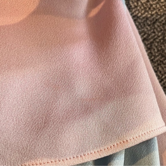 AlexaChung Pink Blue Pointed Collar Color Block Pastel Satin Shirt US 8 - Picture 13 of 13